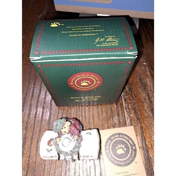 Vintage 2002 Boyds Bears Sippy Longstraw Eggnog Express 2487 Christmas Train - Picture 3 of 7